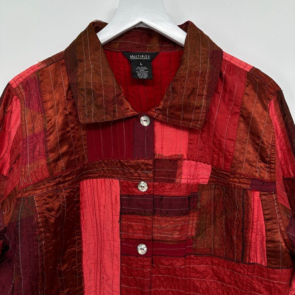 Vintage Multiples Jacket Quilted Patchwork Size L… - image 4